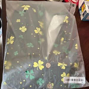 Green Shirt with Yellow and Green Clover Print